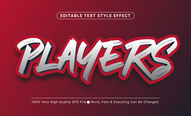 Leinwandbilder - 3d gaming players Text Style Effect, Editable Text Effect