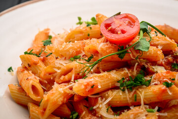 Canvas Print - Penne pasta with chili sauce arrabiata