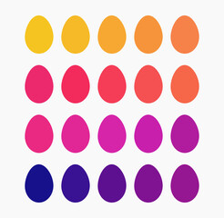 Wall Mural - easter eggs colorful flat design collection. easter eggs icons.