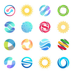 Wall Mural - Vector logo design template. Circle abstract icons.