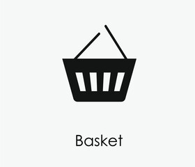 Poster - Shopping basket vector icon.  Editable stroke. Linear style sign for use on web design and mobile apps, logo. Symbol illustration. Pixel vector graphics - Vector