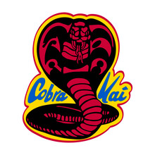 Vector Illustration Of A Cobra About To Jump Isolated On White. Karate Symbol For Shirts Or Posters. 
