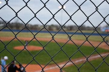 Wall Mural - Chain Link Fence at a Baseball Field