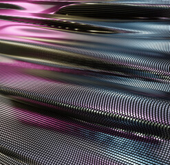 Poster - Corporate and technology concept. Metallic Geometric Abstract background with light sparkles and cube line patterns. 