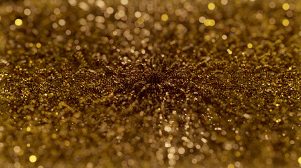 Poster - golden cubes, crystal jewelry shimmering light, flashing lights from reflected gold surface. gold gl