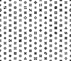 Poster - Seamless pattern with Abstract logos. Geometrical abstract logos. Icon design
