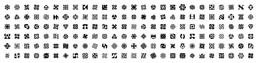 Abstract logos collection. Geometrical abstract logos. Icon design