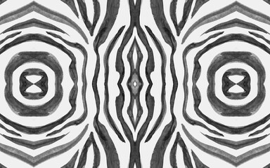 Wall Mural - Seamless Zebra Repeat. Abstract African Texture. Watercolour Jungle Fur. Gray Cheetah Background. White Zebra Pattern. Fashion Animal Design. Black Camouflage Background. Seamless Zebra Lines.