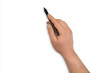 © Nikolay - male hand with a black pen, as a pointer, on a white background