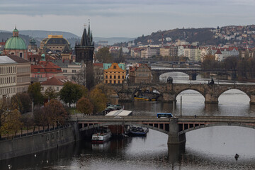 Sticker - Brigdes over the Vltava river in Prague.