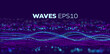 Sound wave tranfer motion. Speed particle fast data flow. Futuristic stream abstract vector background. Data transfer motion
