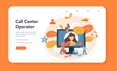 Poster - Call center or technical support web banner or landing page.