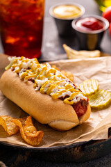 Sticker - Chili hot dog with onion and mustard