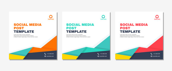Wall Mural - set of modern abstract unique editable social media banner template.promotional web banner for socia