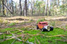 Red Car In The Forest
