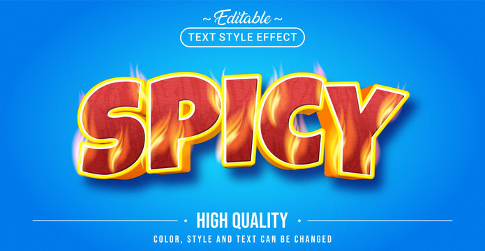 Editable text style effect - Spicy Fire text style theme.