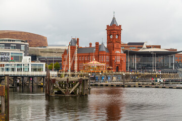 Evening at Cardiff Bay, with the Pierhead Building