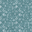 © Nautical - Aegean teal sail boat patterned linen texture background. Summer coastal living style home decor fabric effect. Sea green wash grunge sailing fashion. Decorative maritime textile seamless pattern
