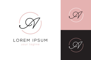 Wall Mural - elegant letter a line curve vector logo.