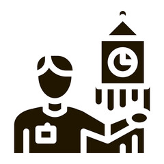 Poster - Guide near Big Ben Vector Glyph Illustration