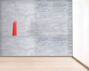 modern bright interior and lamp. 3D illustration