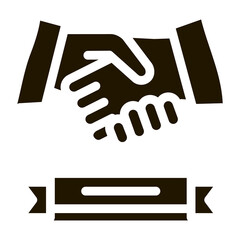 Poster - business handshake deal icon Vector Glyph Illustration