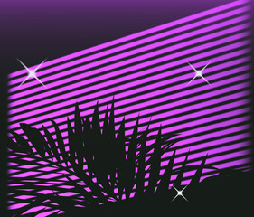 Poster - The interior of the darkroom.The shadow of the sunset falling on the wall through the louvers. Ambient retrowave citypop atmosphere.