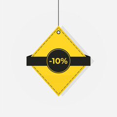 Discount sale tag 10 off label vector