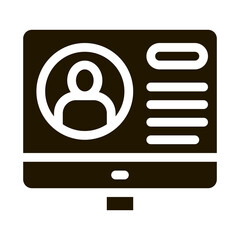 Poster - personal computer information about person icon Vector Glyph Illustration