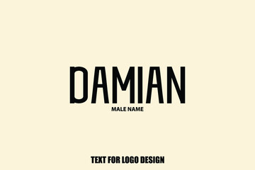 Fototapete - Damian male Name  Semi Bold Black Color Typography Text For Logo Designs and Shop Names