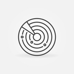 Poster - Outline Radar Display vector concept round icon