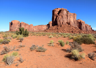 Wall Mural - Sandstone monuments at Monument Valley, Arizona