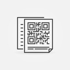 Poster - Documents with QR Code vector concept line icon