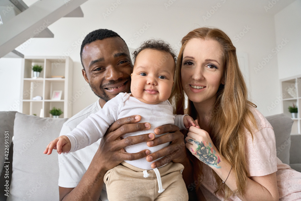Mixed Racial Photo Stock Happy multiethnic interracial couple holding cute funny ...