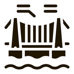 Fototapete - suspension bridge in water icon Vector Glyph Illustration