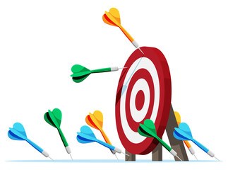 Poster - Many darts missed target mark.