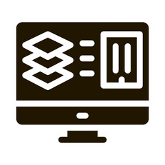 Fototapete - computer simulation of building icon Vector Glyph Illustration