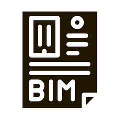 Fototapete - report on building information modeling icon Vector Glyph Illustration