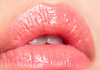 © Yevhen - Close-up beautiful lips. Sexy plump lips nude lipstick. Close-up perfect natural lip makeup beautiful female mouth. Plump sexy full lips. Pink lipstick. Perfect natural lip makeup