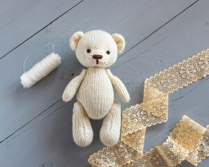 Wall Mural - Soft toy bear.