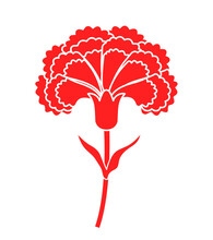 Carnation Flower Silhouette Icon Illustration