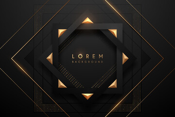 Abstract black and gold luxury geometric background