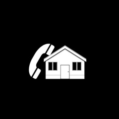 Poster - phone and house logo isolated on dark background