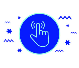 Fototapete - Hand click icon in trendy outline style design. Vector graphic illustration. click symbol for website design, logo, app.