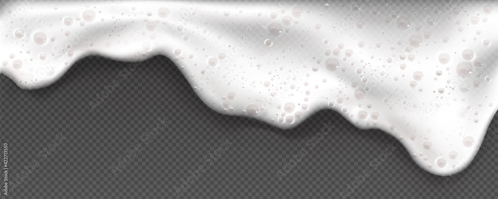 White soap foam, suds or froth with bubbles - obrazy, fototapety, plakaty 