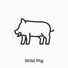 Poster - wild pig icon vector sign symbol