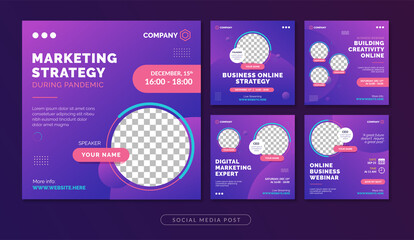 Marketing strategy webinar social media post template