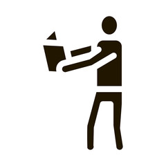 Poster - man reading book icon Vector Glyph Illustration