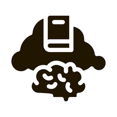 Poster - book cloud icon Vector Glyph Illustration