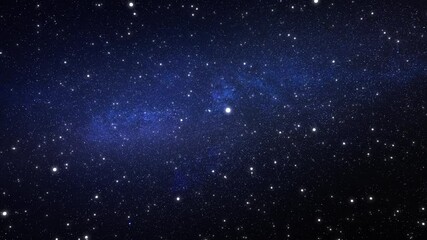 Wall Mural - flying through the stars and blue nebula in space. galaxy exploration through outer space towards gl